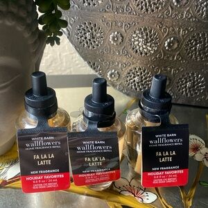 Bath and Bodyworks Wallflower Refill Fa La La Latte Set of Three